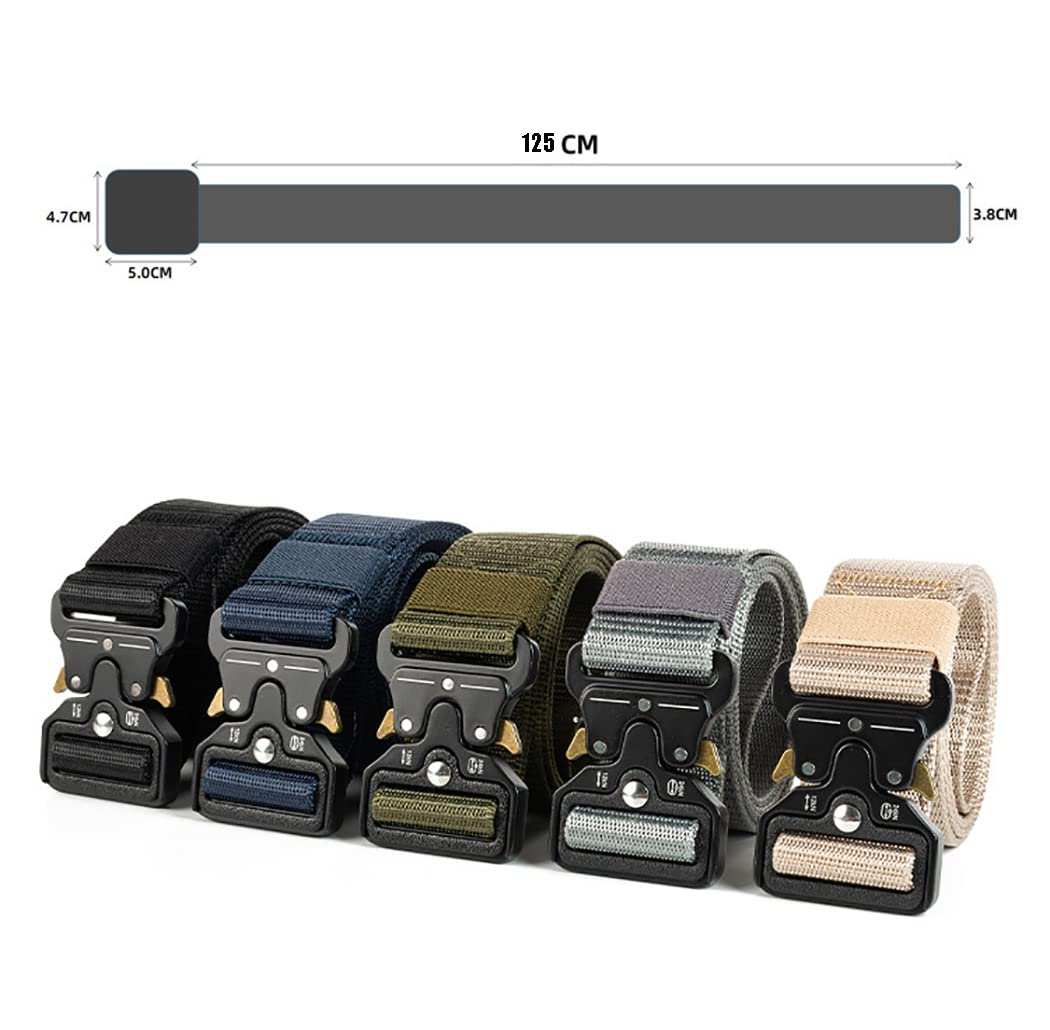 2-Pack Tactical Belts with Metal Buckles